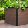 Elevated Wood Look Garden Bed for Patio, Deep Root Planter Box - 4 of 4