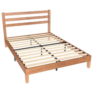 CAVINAS Solid Wood Platform Bed with Headboard,Heavy-Duty Bed Frame with 1000lbs Capacity for Adults and Kids - 1 of 4