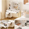 Vanity Desk with Mirror and Lights, Makeup Desk Dressing Table with LED Lighted Mirror & Power Outlet - 4 of 4