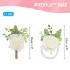 Unique Bargains Rose Wrist Corsage and Boutonnieres Fabric Adjustable Artificial Flowers 4 Pcs - 2 of 4
