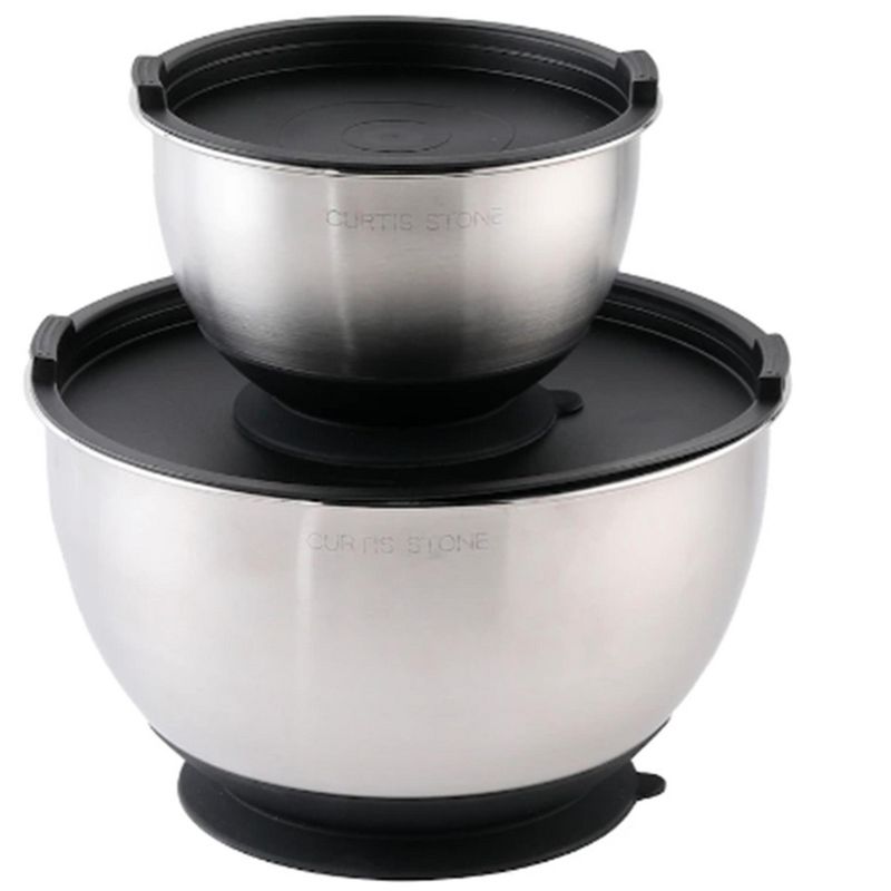 Lexi Home 2-Set Stainless Steel Mixing Bowl Set with Lids, 2 of 4