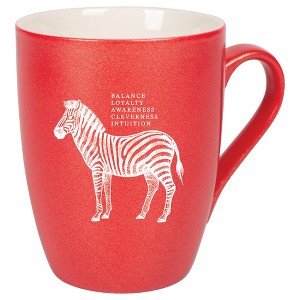 Elanze Designs 10 Ounce Ceramic Decorative Laser Engraved Giftable Novelty Tea Coffee Cup Mug Crimson Red Zebra Balance Loyalty Awareness Clever - 1 of 4
