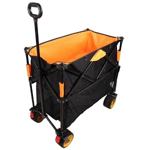 SEVOBAL Utility Storage Cart Large-Capacity Foldable Ultra-Long Extension Trolley Multi-Purpose Folding Cart, Black And Orange, 52.70"*19.70"*50.90" - 1 of 4