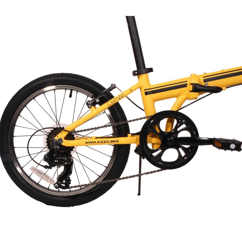 ZiZZO Campo 7 Speed 20&#34; Folding Cruiser Bike - Yellow, 3 of 7