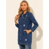 Allegra K Women's Distressed Long Sleeve Ripped Casual Denim Jacket - 4 of 4