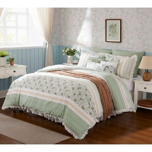 Grungis 9 Piece Polyester Queen Percale Bedding Comforter Sets,Comfort Sheets Set for Bedroom - 1 of 4