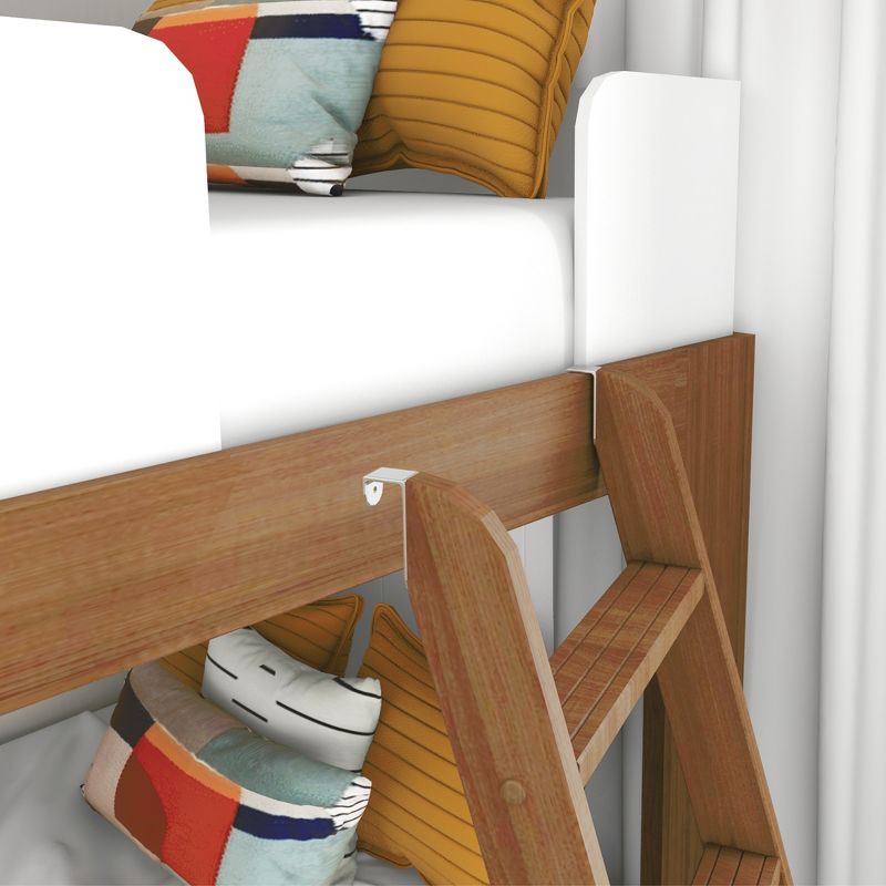 Max & Lily Mid-Century Modern Twin over Twin Low Bunk Bed, 3 of 8