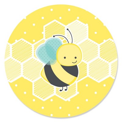 Big Dot of Happiness Honey Bee - Baby Shower or Birthday Party Circle Sticker Labels - 24 Count