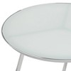 Studio 55D Luciana Modern Chrome Metal Round Coffee Table 29 3/4" Wide Silver White Glass Tabletop for Living Room Bedroom Bedside - 3 of 4