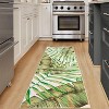 Washable Hallway Runner Rug Modern Tropical Plant Non-Slip Stain-Resistant Low Pile Indoor Home Decor Faux Wool - 2 of 4