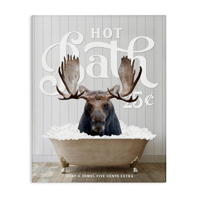 Stupell Industries Vintage Bathroom Moose Ad, 24" x 30"