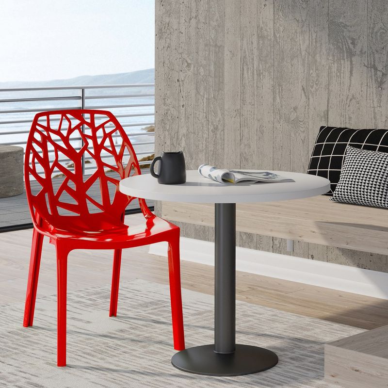 LeisureMod Cornelia Modern Plastic Dining Chair with Cut-Out Tree Design, 2 of 9