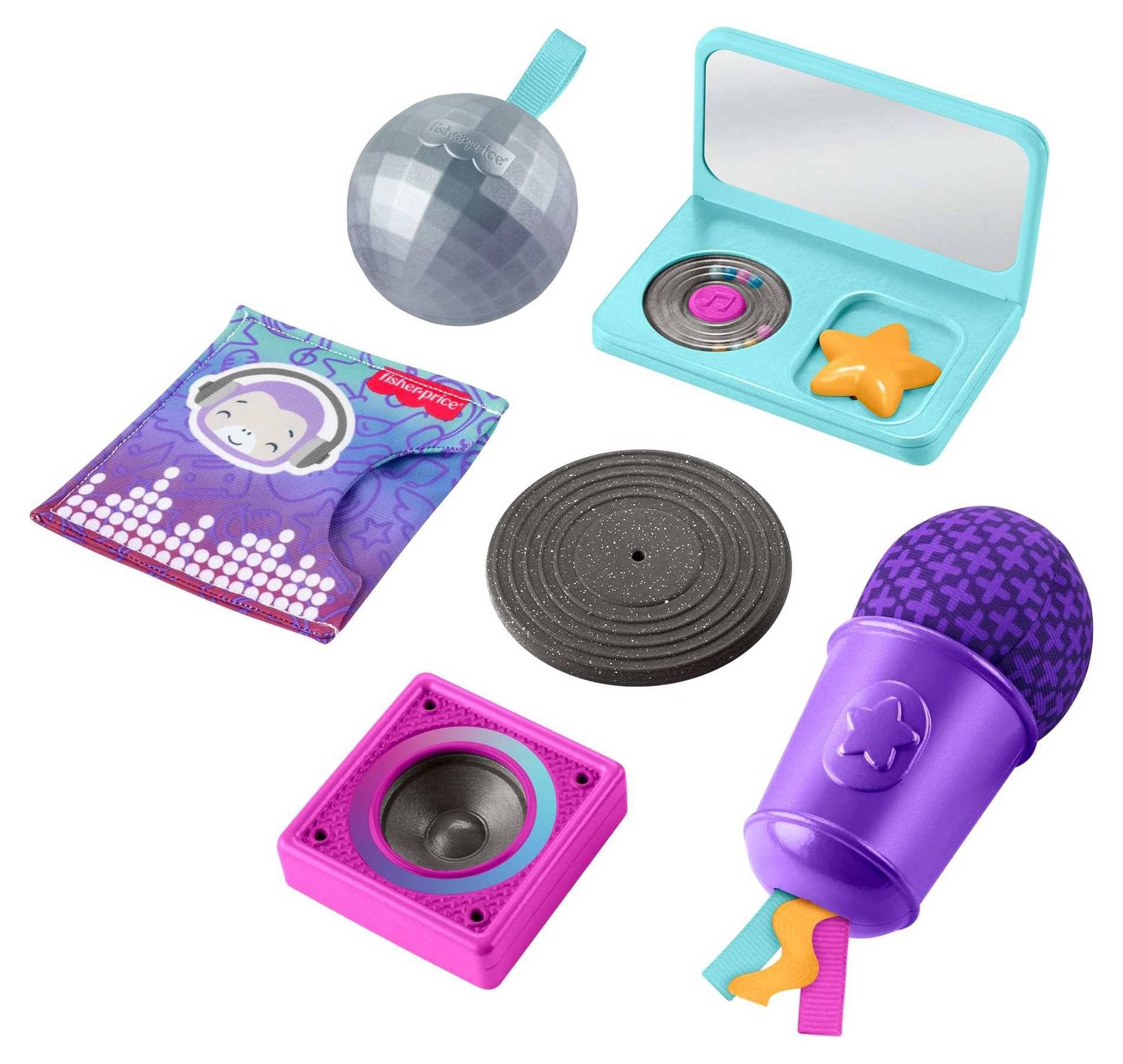 Fisher-Price Mini Me Moments DJ Gift Set, Baby Sensory Learning Toys for Play - 6pc