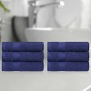 Modern Solid Classic Premium Luxury Cotton 6 Piece Hand Towel Set by Blue Nile Mills - 2 of 4