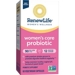 Renew Life Ultimate Flora Women's Care Probiotic, 90 Billion CFU, 60 Capsules - 1 of 4