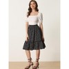 INSPIRE CHIC Women's Ruffle Hem Elastic Waist Flowy A-Line Swing Floral Midi Skirt - 3 of 4