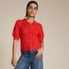 Lands' End Women's Lace Pointelle Puff Sleeve Cardigan Sweater - 4 of 4