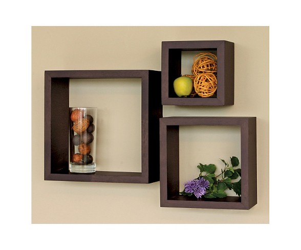 Set of 3 Cubbi Shelves - Espresso