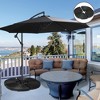 Outsunny 4-Piece 150lb Cantilever Patio Umbrella Base Weights for Offset Hanging Umbrella, Fasteners, Wicker-like HDPE Water or Sand Weights, Black - 3 of 4