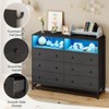 Whizmax 6 Drawer Double Dresser TV Stand, Bedroom Dresser with Power Outlet & LED Light, Wood Dresser for Room, Hallway - 4 of 4