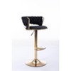 Set of 2 Bar Stools,with Chrome Footrest and Base Swivel Height Adjustable Mechanical Lifting Velvet + Golden Leg Simple Bar Stool - 4 of 4