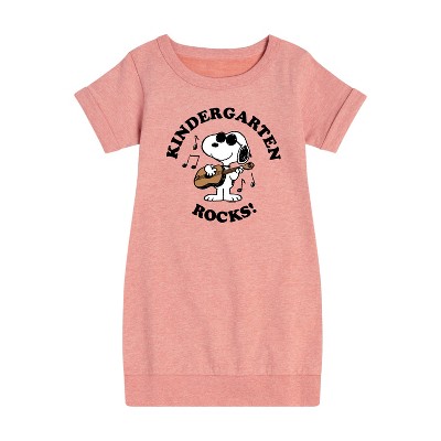 - Peanuts - Kindergarten Rocks Graphic Short Sleeve Fleece Dress