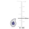 EVERLY JEWELRY | Sterling Silver 5/8 CT TGW Created Blue Sapphire and White Topaz Teardrop Earrings - 3 of 4