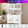 Dyonery 71" LED Kitchen Pantry Cabinet with Power Outlet, Coffee Bar Cabinet, Large Kitchen Storage Buffet Hutch with Door Racks & Shelves - 4 of 4