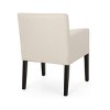 Coolbibila 1PC Modern Fabric Upholstered Dining Arm Chair,Wooden Rubberwood Legs Barrel Cushioned Living Room Kitchen Armrest Side Chair - 3 of 4