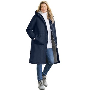 Woman Within Longer Length Microfiber Parka - 1 of 2