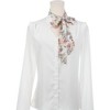 Elerevyo Women's Floral Chiffon Lightweight Skinny Neck Scarf Neckerchief - 2 of 4
