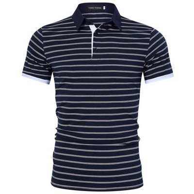 Men's Casual Golf Polo Shirts Athletic T Shirt Short Sleeve Wicking Quick Dry Cotton Sports Shirts