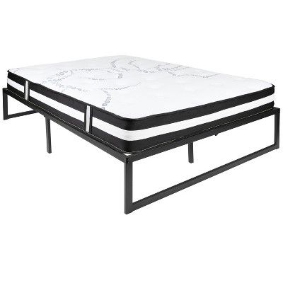 Emma and Oliver 14" Full Platform Bed Frame & 12" Mattress in a Box - No Box Spring Required