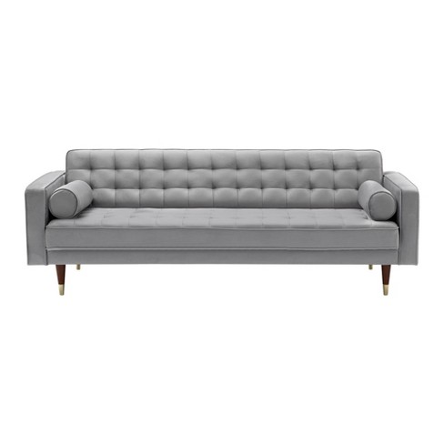 Grey velvet chaise discount longue