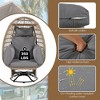 Outdoor Egg Chair, Swing Chair With 4 Pillows, Thick Soft Padded Back And Arm, Swivel Base, Adjustable Foot Pads - 3 of 4