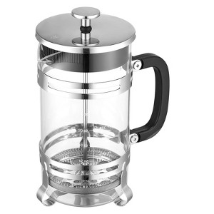 VEVOR French Press Coffee Maker, 34 Ounce 1 Liter Borosilicate Glass Coffee Press Tea Maker with Stainless Steel Filter, Silver - 1 of 4