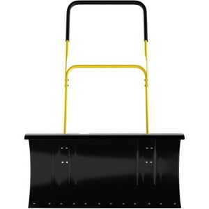 Coucheta Snow Pusher Shovel for Driveway with Wheels, Heavy Duty Push Snow Shovel 5 Position Angled Blade, Adjustable Handle, Rolling Snow Shovels - 1 of 4