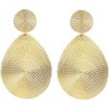 Large Geometric Double Disc Drop Earrings, Textured Circle Teardrop Minimalist Statement Jewelry Gift for Women - 4 of 4