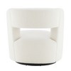 Gulches 360¡ã Swivel Barrel Chair  Cream Teddy Fabric Chair with HighDensity Foam for Living Room Bedroom Reading Room - 3 of 4