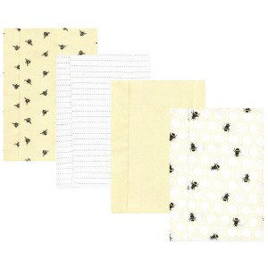 Hudson Baby Cotton Flannel Burp Cloths, Honey Bee, One Size - 1 of 4