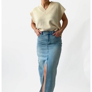 Women's Sweater Vest - OLIVACEOUS - 1 of 4