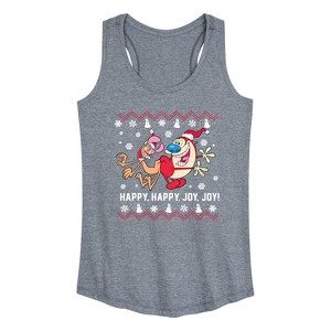 Women's - Ren & Stimpy - Happy Happy Joy Joy Graphic Racerback Tank - 1 of 4