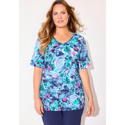 Catherines Suprema Short Sleeve V-Neck Tee