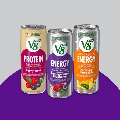 V8 +ENERGY Pomegranate Blueberry Energy Drink - 6pk/8 fl oz Cans