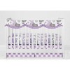 Bacati - Watercolor Floral Purple Gray Long Side Crib Rail Guard Cover - image 4 of 4