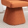 SEYNAR Modern Velvet 360 Degree Swivel Armless Dining chair Set of 6 - 3 of 4