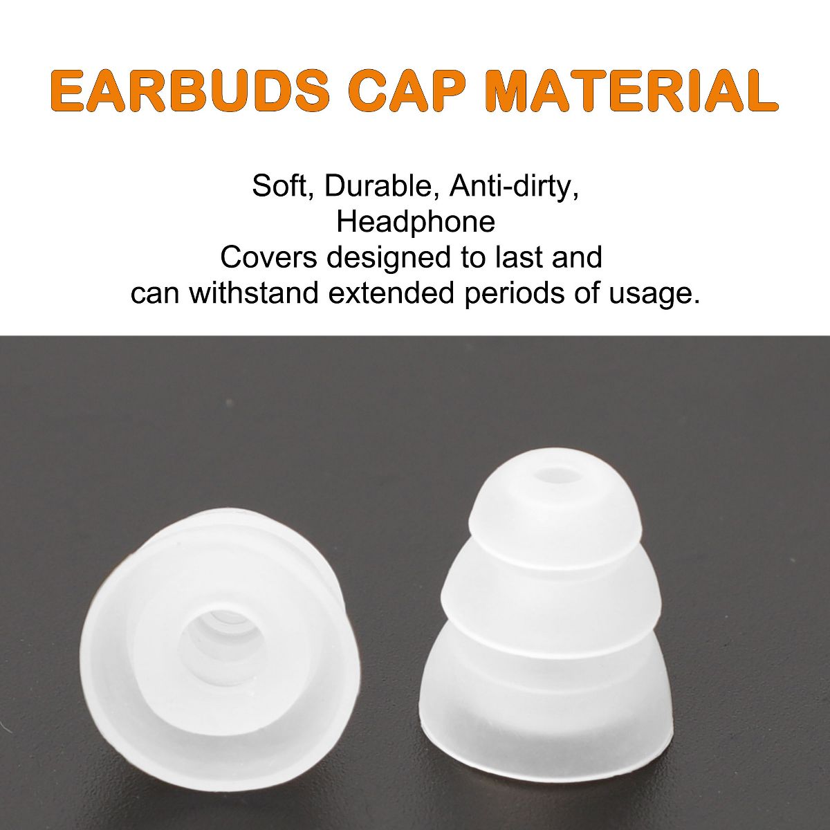 Unique Bargains Soft Silicone Noise Reduce Three Flanges Clear Earbuds Tips 5mm Inner Hole 10 Pcs - thumbnail 4