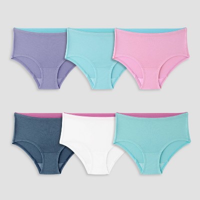 Hanes Girls' 6pk Cotton Ribbed Briefs - Colors May Vary 16 : Target