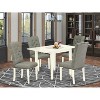 HomeStock 5-Pc Linen White Finish Solid Wood Top-Dining Room Set with Leaf-Seats 4 - 2 of 4
