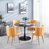 Set of 2 Modern Dining Chair with Iron Tube Wood Color Legs for Dining Room, Living Room - 3 of 4